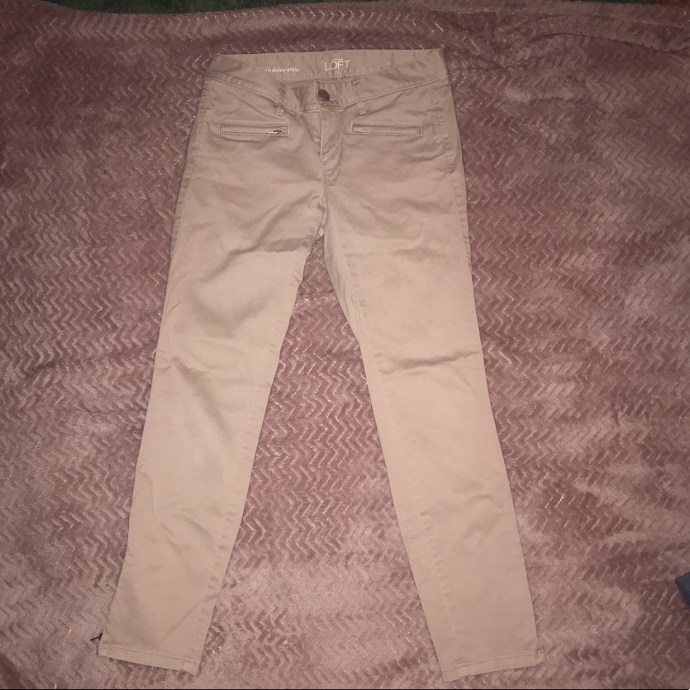 Loft skinny khaki dress pants